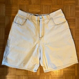 90s Distressed Denim Baggy Carpenter Tribal Gear Streetwear Shorts Size 39